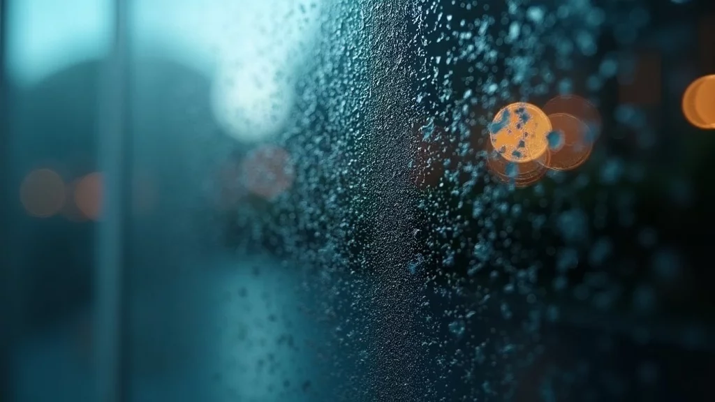 Scratched glass surface showing cleaning damage