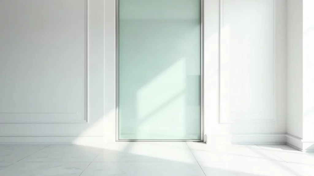 Floor to ceiling glass partition wall in modern apartment interior
