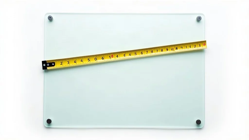 Glass sheet with measuring tape for cost estimation concept
