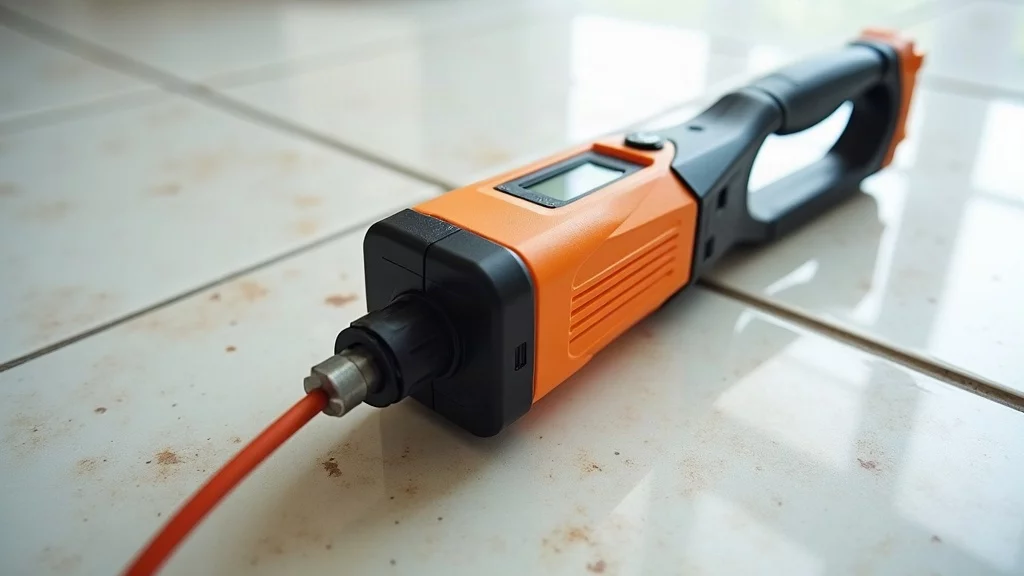 Handheld detector device scanning floor surface for hidden pipes